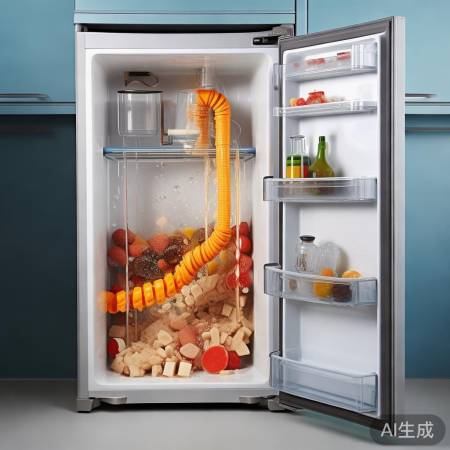 冰箱排水管堵塞,冰霜溢出