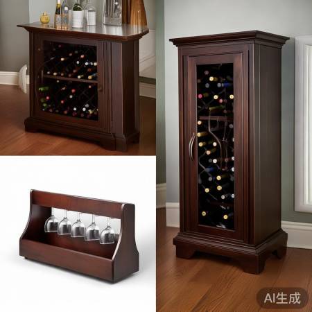 酒柜杯架搭配,颜色和谐