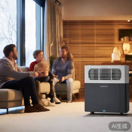 “德富空气能,节能暖冬神器”