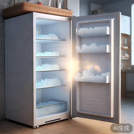 冰箱门没关严，冷气流失。