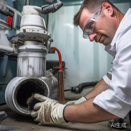 清洗排水泵步骤:刷去污垢,吹去