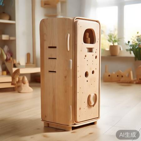 实木玩具冰箱，环保耐用