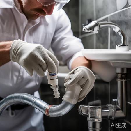 安装分管,注意涂抹胶水