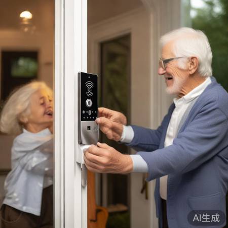 指纹锁,老人小孩易用,访客密码