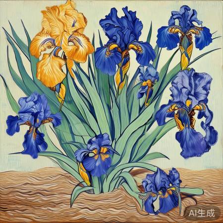 梵高鸢尾花冰箱贴