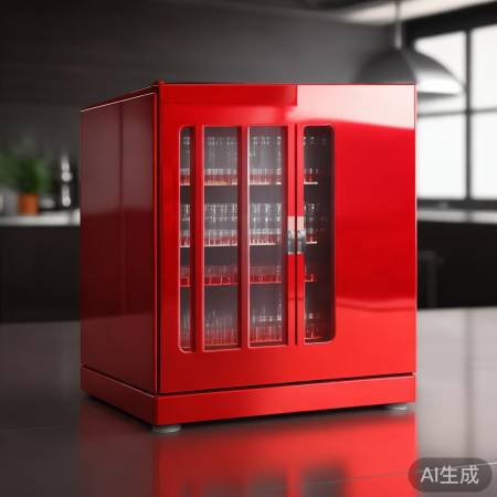 红色筷子消毒柜,健康活力象征