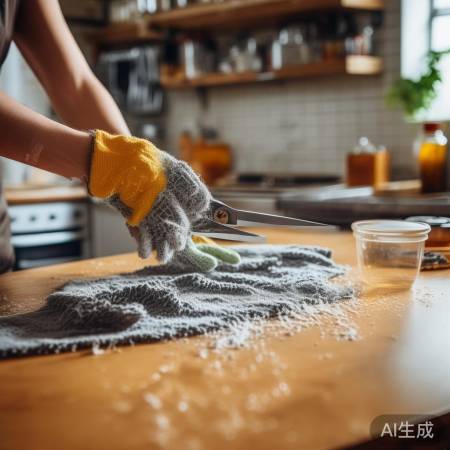 厨房清洁三宝:剪刀、擦油布、手