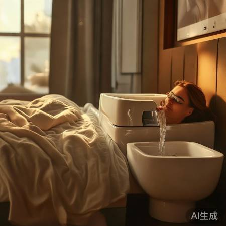 床上冲澡,爽!