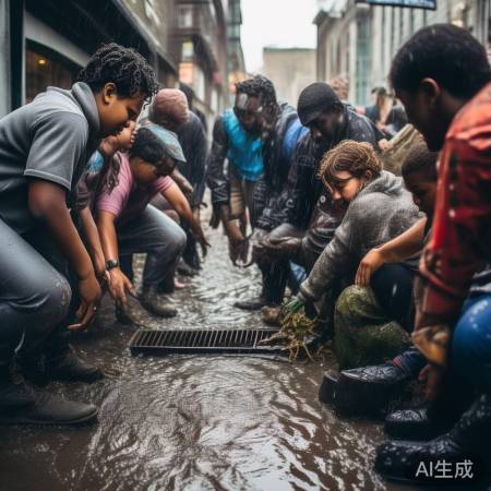 雨水井堵塞,共同保护排水系统
