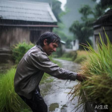 路人避雨助农忙：主动帮屋主抢收被淋稻谷暖心瞬间