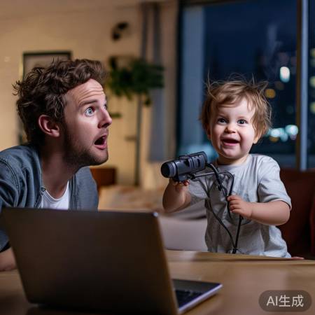 “女儿误碰直播设备中断直播”